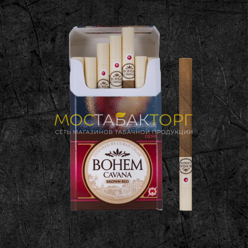 Сигариллы Бохем Кавана Браун Ред Деми (Bohem Cavana Brown Red Demi) Сигариллы со вкусом сочной клубники в шоколаде, формата Деми