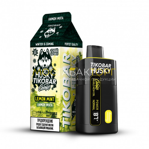 Электронные сигареты TIKOBAR HUSKY Сибирь Лимон мята 12000 затяжек