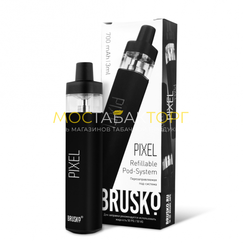 Перезаправляемая Под-система Brusko Pixel 700 mah, Чёрный