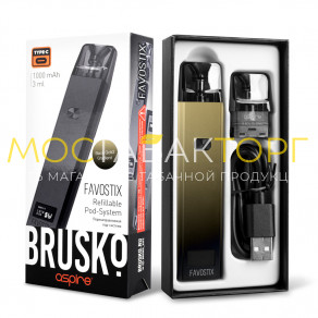 Бруско Фавостикс (Brusko Favostix) 1000 mah, Черно-Золотой Градиент